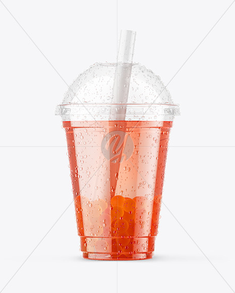 Fruit Bubble Tea Cup Mockup