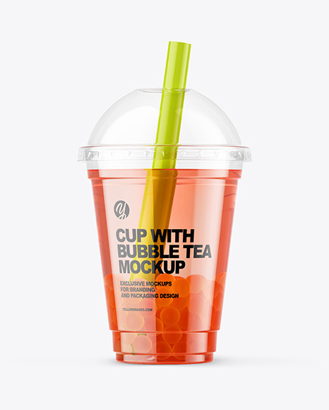 Fruit Bubble Tea Cup Mockup