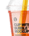 Fruit Bubble Tea Cup Mockup