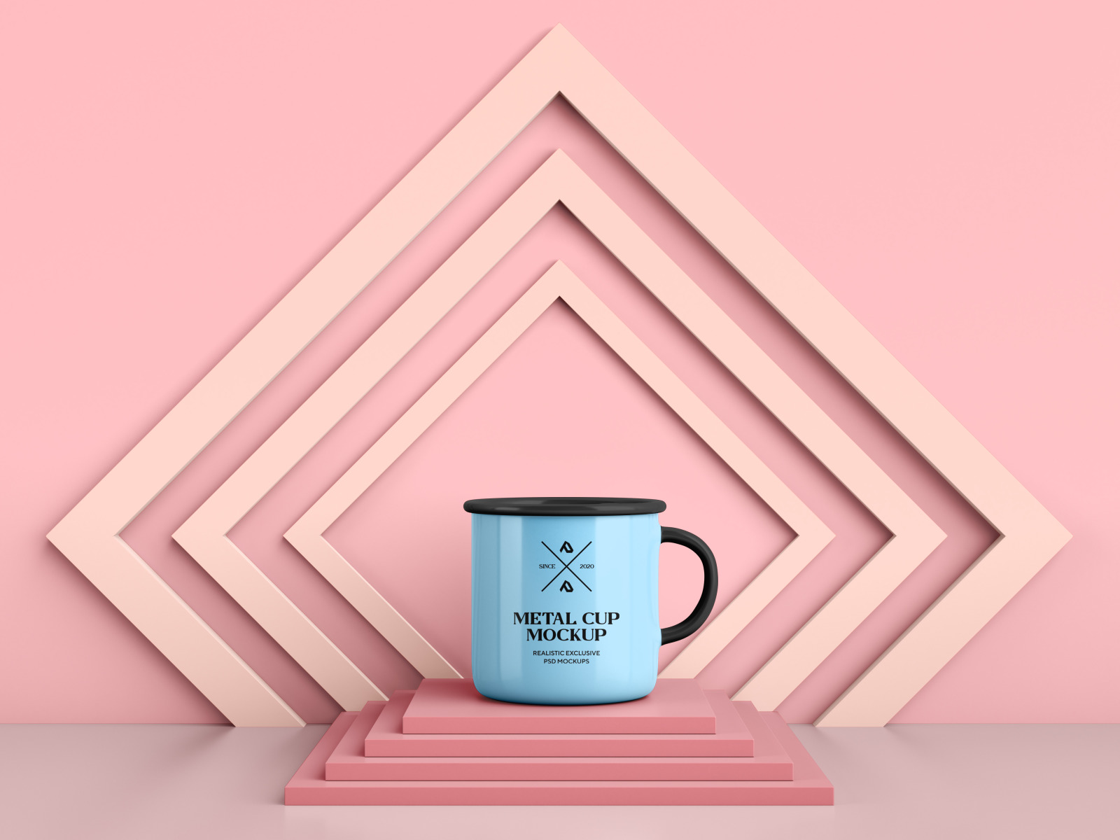 Enamel Mug and Coffee Cup Mockups Set