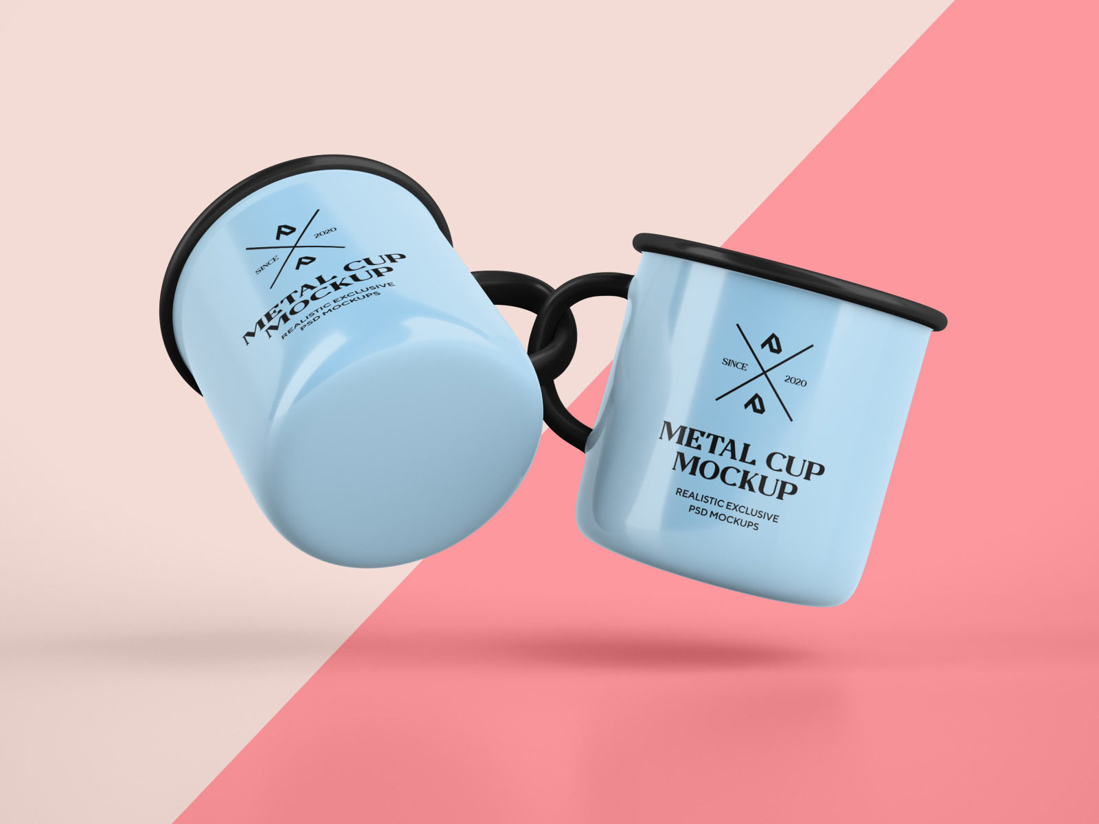 Enamel Mug and Coffee Cup Mockups Set