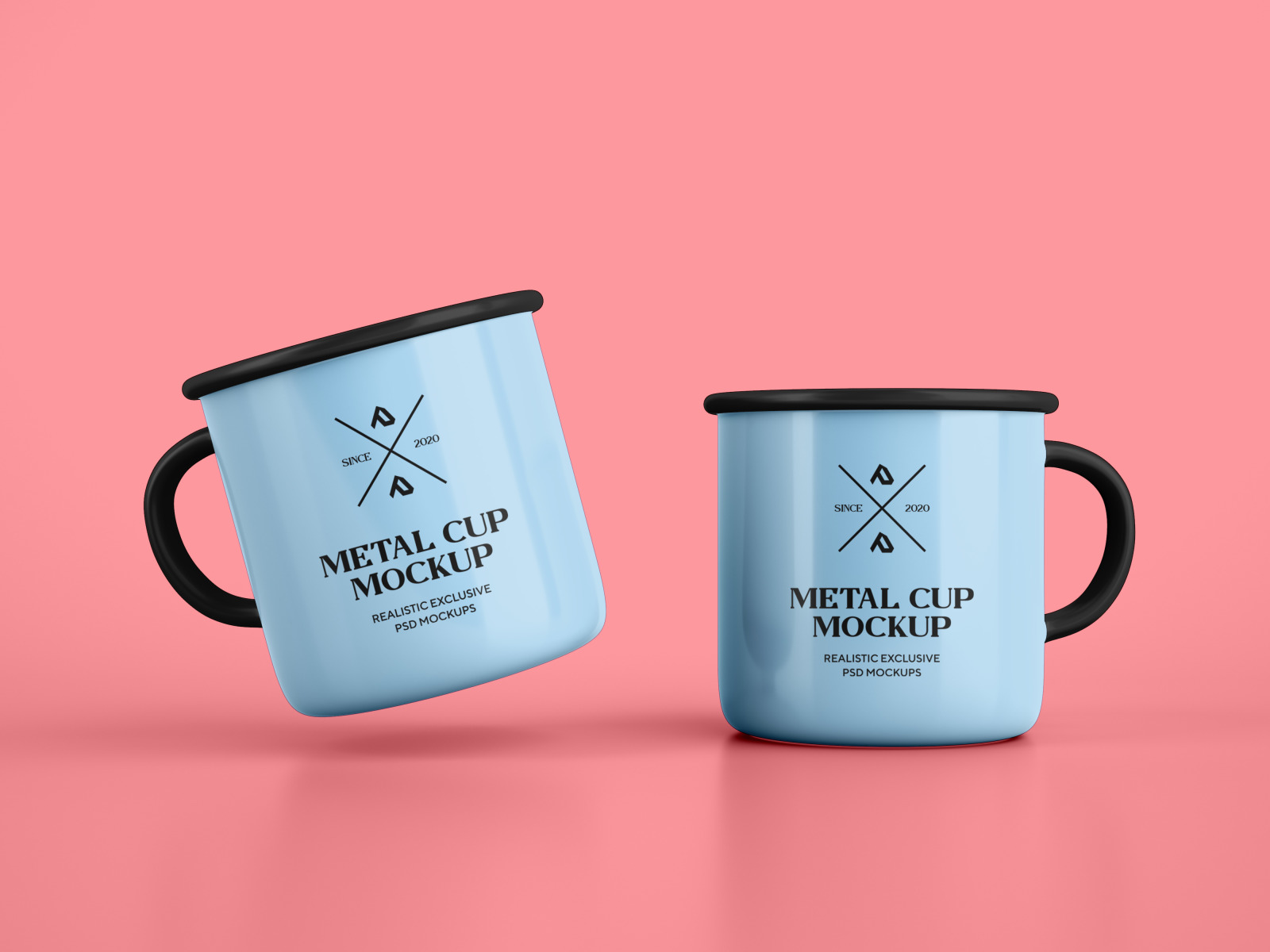 Enamel Mug and Coffee Cup Mockups Set