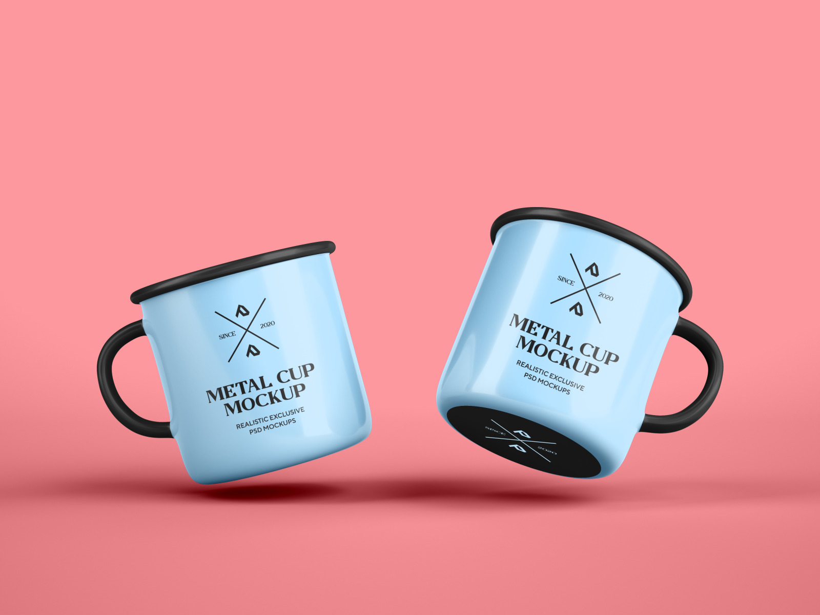 Enamel Mug and Coffee Cup Mockups Set