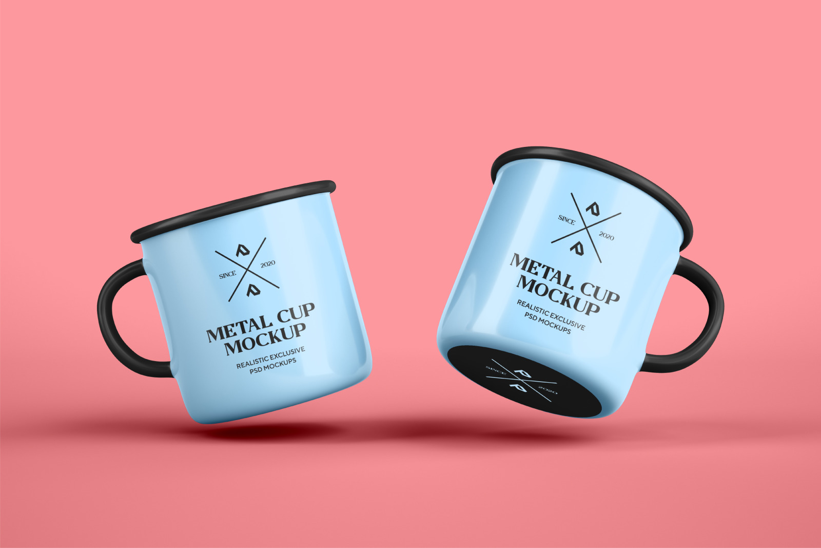 Enamel Mug and Coffee Cup Mockups Set