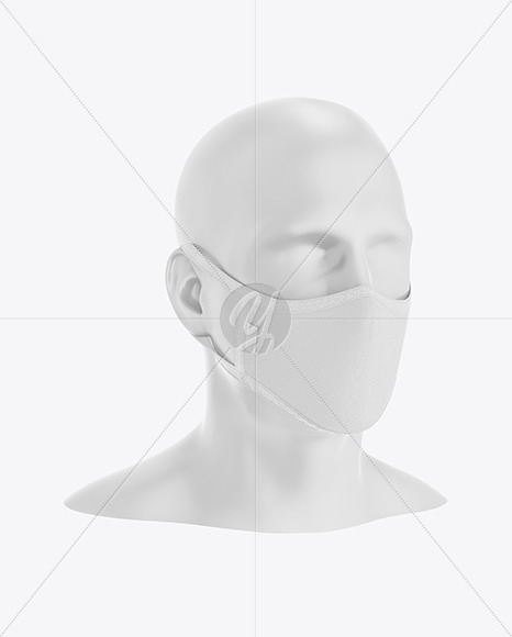 Face Mask Mockup - Half Side View