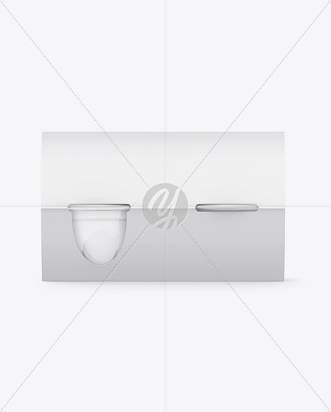 4 Plastic Cups Matte Paper Pack Mockup - Front View