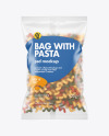 Matte Plastic Bag With Tricolor Cavatappi Pasta Mockup