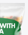 Matte Plastic Bag With Tricolor Cavatappi Pasta Mockup