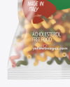 Matte Plastic Bag With Tricolor Cavatappi Pasta Mockup