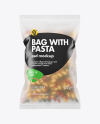 Frosted Plastic Bag With Tricolor Cavatappi Pasta Mockup