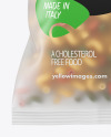 Frosted Plastic Bag With Tricolor Cavatappi Pasta Mockup