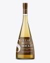 Clear Glass Bottle With White Wine Mockup