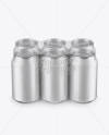 Transparent Pack with 6 Alminium Cans Mockup