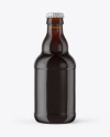 330ml Amber Glass Bottle with Red Ale Mockup