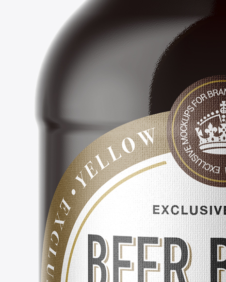 330ml Amber Glass Bottle with Red Ale Mockup - Free Download Images