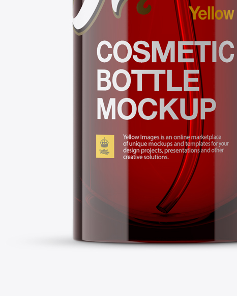 Red Spray Bottle Mockup