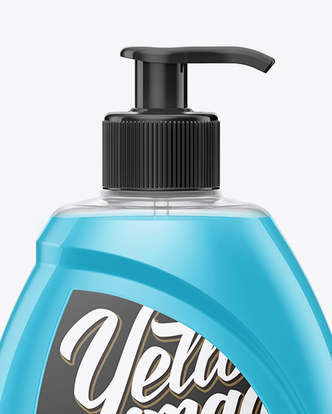 Plastic Soap Bottle Mockup - Front View