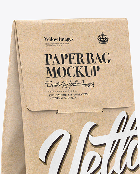 Kraft Paper Bag Mockup - Halfside View