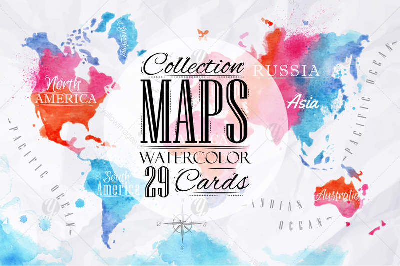 Watercolor world map Watercolor world map