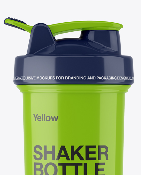 Glossy Shaker Bottle With Blender Ball Mockup