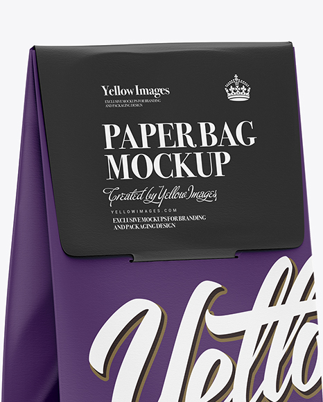 Matte Paper Bag Mockup - Halfside View