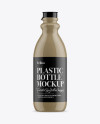 Glossy Plastic Dairy Bottle Mockup - Front View