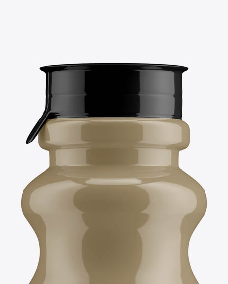 Glossy Plastic Dairy Bottle Mockup - Front View