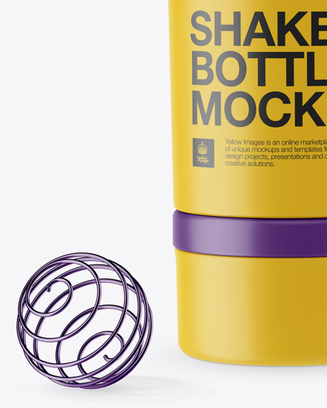 Matte Shaker Bottle With Blender Ball Mockup - Free Download Images