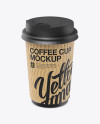 Kraft Coffee Cup Mockup - Halfside View (High-Angle Shot)