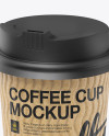 Kraft Coffee Cup Mockup - Halfside View (High-Angle Shot)