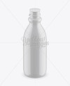 Glossy Plastic Dairy Bottle Mockup (High-Angle Shot)