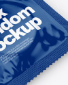 Glossy Condom Packaging Mockup - Half Side View