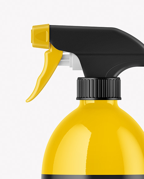 Glossy Spray Bottle Mockup