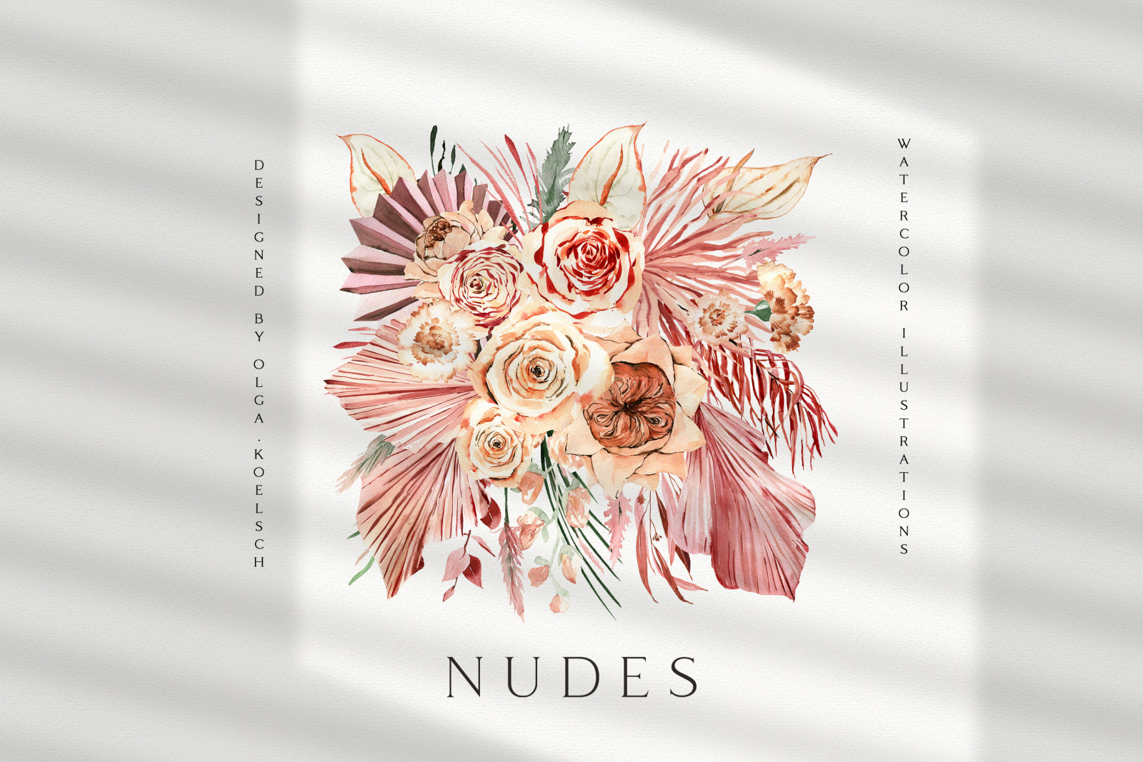 NUDES - Dry Boho Florals Watercolor