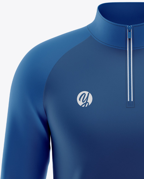 Men’s Raglan Quarter-Zip Pullover Mockup - Front View