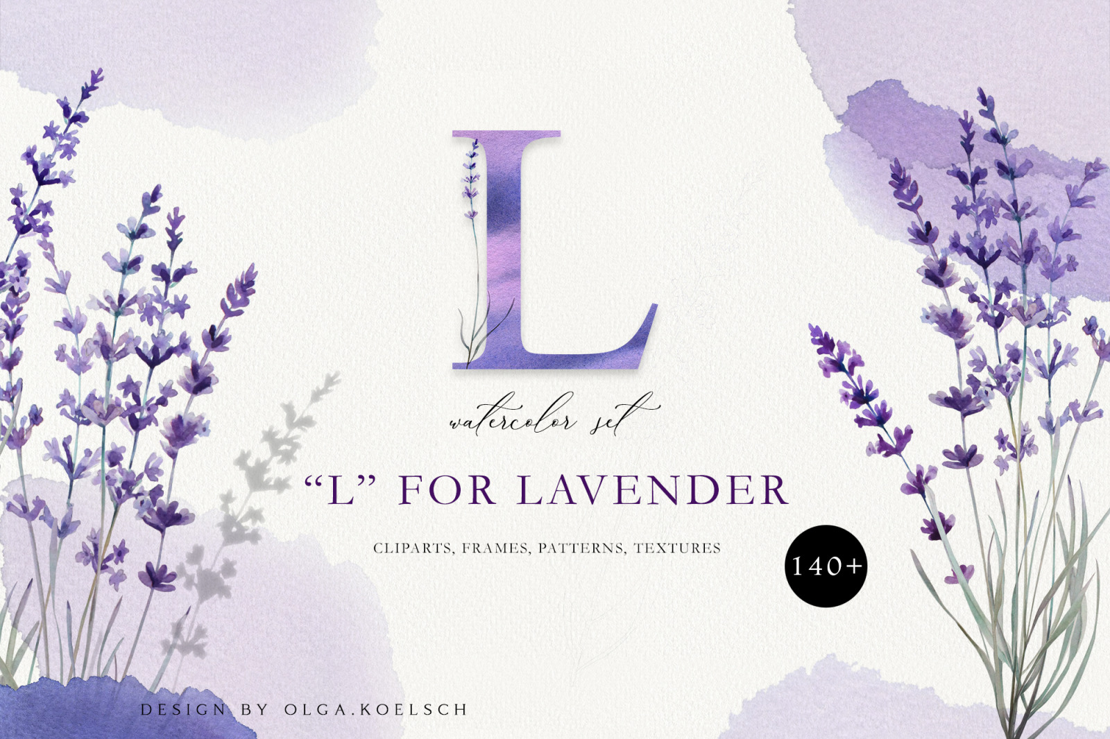 Watercolor Love Lavender Set