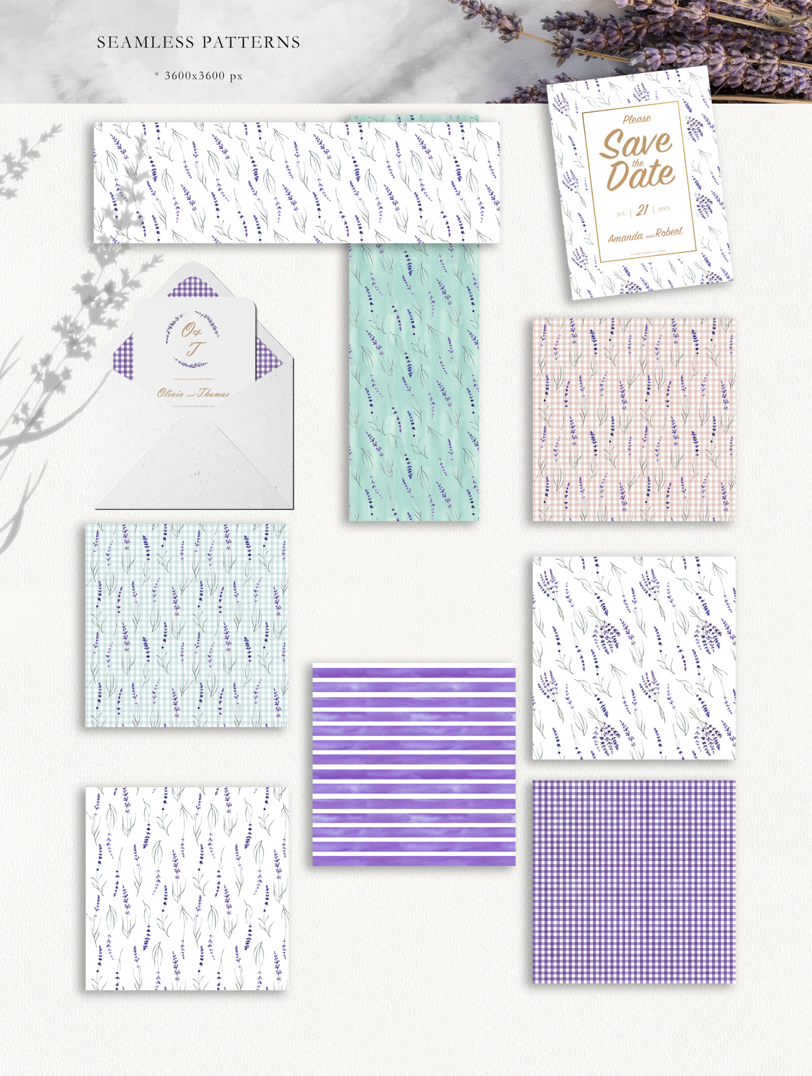 Watercolor Love Lavender Set Watercolor Love Lavender Set