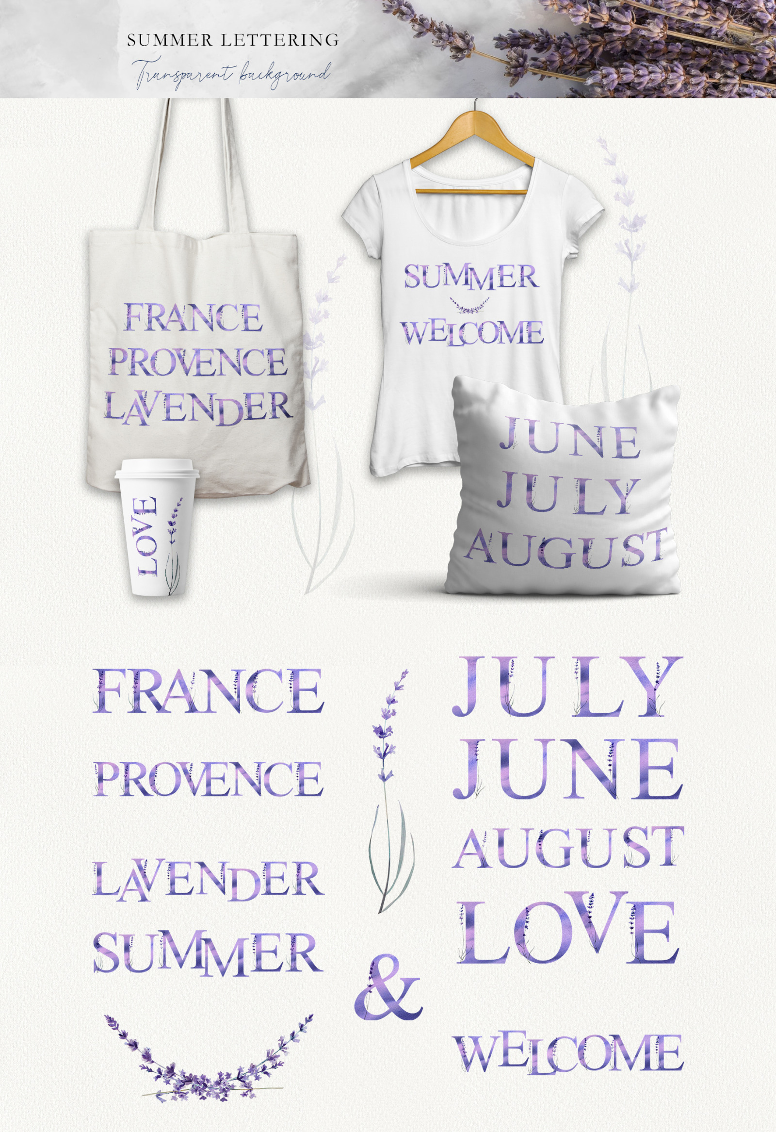 Watercolor Love Lavender Set