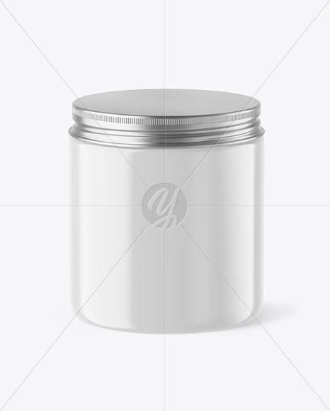 Glossy Plastic Jar Mockup