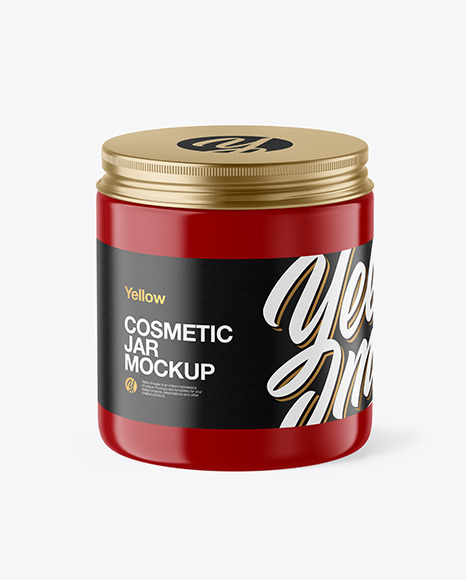 Glossy Plastic Jar Mockup