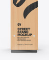 Wooden Stand With Poster Mockup