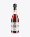 Clear Glass Lambrusco Bottle With Red Wine Mockup