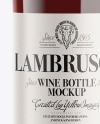 Clear Glass Lambrusco Bottle With Red Wine Mockup