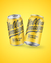 Metallic Drink Cans w/ Matte Finish Mockup