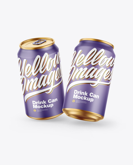 Metallic Drink Cans w/ Matte Finish Mockup