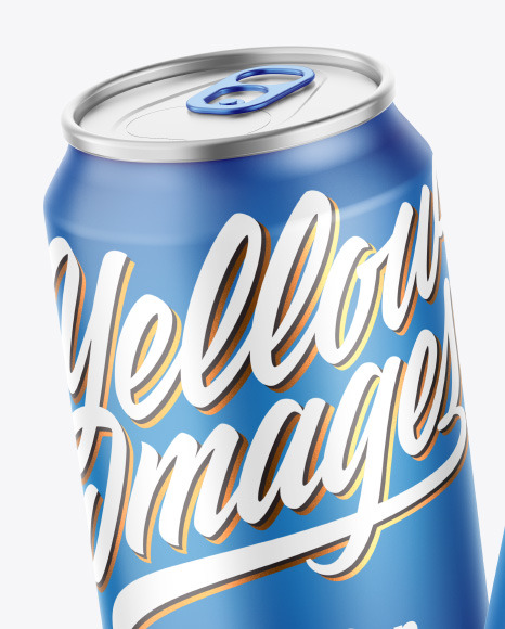 Metallic Drink Cans w/ Matte Finish Mockup