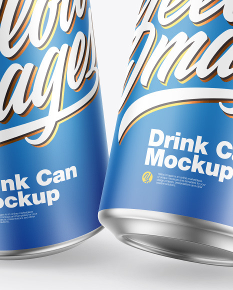 Metallic Drink Cans w/ Matte Finish Mockup