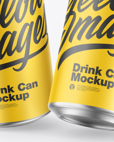 Metallic Drink Cans w/ Matte Finish Mockup