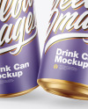 Metallic Drink Cans w/ Matte Finish Mockup