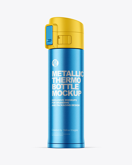 480ml Matte Metallic Thermo Bottle Mockup